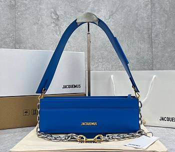 Kitlife Jacquemus Blue Le Ciuciu Leather Shoulder Bag - 30x10.5x4.5cm USD 370.00 