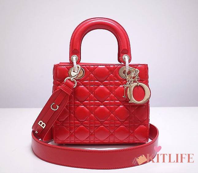 Kitlife Dior Lady Red Lambskin - 20x17x9cm - 1