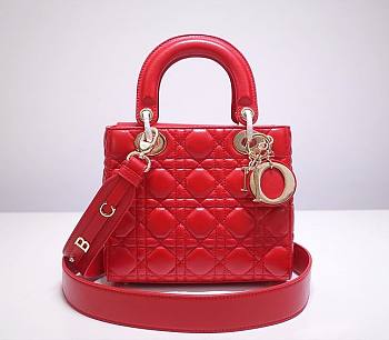 Kitlife Dior Lady Red Lambskin - 20x17x9cm