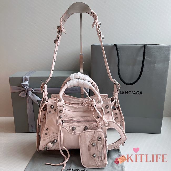 Kitlife Balenciaga NEO CAGOLE XS HANDBAG WITH RHINESTONES NUDE - 26x13x18cm - 1