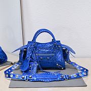 Kitlife Balenciaga NEO CAGOLE XS HANDBAG WITH RHINESTONES DARK BLUE - 26x13x18cm - 1