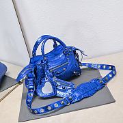 Kitlife Balenciaga NEO CAGOLE XS HANDBAG WITH RHINESTONES DARK BLUE - 26x13x18cm - 2