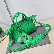 Kitlife Balenciaga NEO CAGOLE XS HANDBAG WITH RHINESTONES GREEN - 26x13x18cm - 5