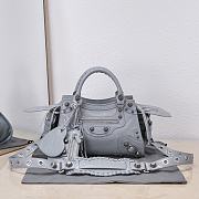 Kitlife Balenciaga NEO CAGOLE XS HANDBAG WITH RHINESTONES GREY - 26x13x18cm - 1