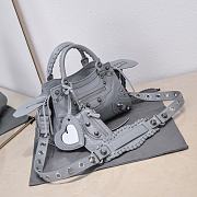 Kitlife Balenciaga NEO CAGOLE XS HANDBAG WITH RHINESTONES GREY - 26x13x18cm - 5