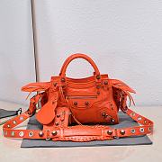 Kitlife Balenciaga NEO CAGOLE XS HANDBAG WITH RHINESTONES ORANGE - 26x13x18cm - 1