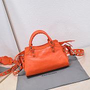 Kitlife Balenciaga NEO CAGOLE XS HANDBAG WITH RHINESTONES ORANGE - 26x13x18cm - 5