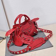 Kitlife Balenciaga NEO CAGOLE XS HANDBAG WITH RHINESTONES RED - 26x13x18cm - 5