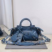 Kitlife Balenciaga NEO CAGOLE XS HANDBAG WITH RHINESTONES NANO BLUE - 26x13x18cm - 1