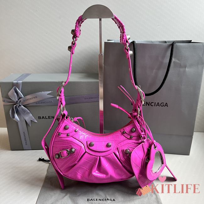 	 Kitlife Balenciaga Le Cagole XS Shoulder Bag Lipstick Pink - 26×7×16cm - 1