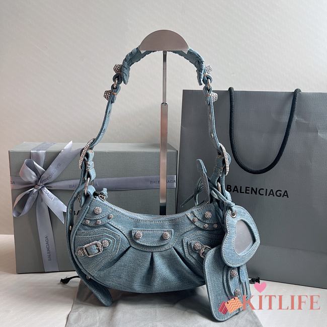 	 Kitlife Balenciaga Le Cagole XS Shoulder Bag Denim Light Blue - 26×7×16cm - 1