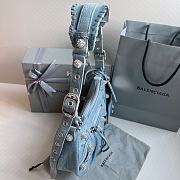 Kitlife Balenciaga Le Cagole Small Shoulder Bag In Denim Light Blue  - 33x16x8 cm - 5