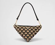 Kitlife Prada Symbole leather and fabric mini beige bag - 28x16x13cm - 1