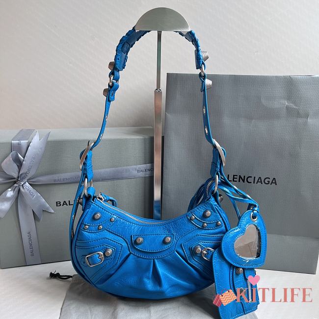 	 Kitlife Balenciaga Le Cagole XS Shoulder Bag Blue - 26×7×16cm - 1