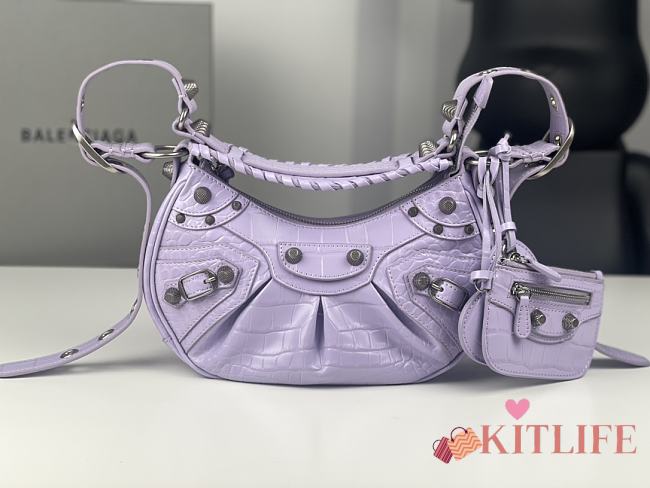 	 Kitlife Balenciaga Le Cagole XS Shoulder Bag Purple - 26×7×16cm - 1