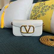 	 KITLIFE VALENTINO LOCÒ SMALL SHOULDER BAG IN WHITE CALFSKIN - W20xH11xD5 cm - 1