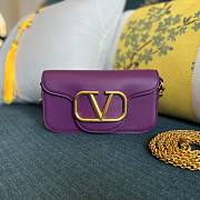 	 KITLIFE VALENTINO LOCÒ SMALL SHOULDER BAG IN PURPLE CALFSKIN - W20xH11xD5 cm - 1