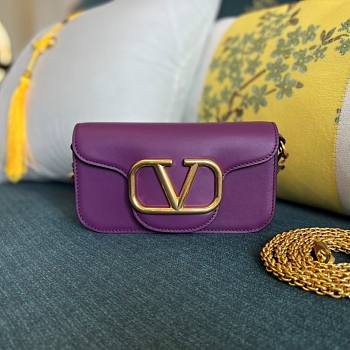 	 KITLIFE VALENTINO LOCÒ SMALL SHOULDER BAG IN PURPLE CALFSKIN - W20xH11xD5 cm