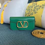 	 KITLIFE VALENTINO LOCÒ SMALL SHOULDER BAG IN GREEN CALFSKIN - W20xH11xD5 cm - 1