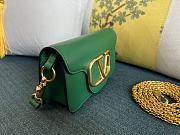 	 KITLIFE VALENTINO LOCÒ SMALL SHOULDER BAG IN GREEN CALFSKIN - W20xH11xD5 cm - 3