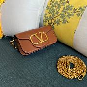 	 KITLIFE VALENTINO LOCÒ SMALL SHOULDER BAG IN BROWN CALFSKIN - W20xH11xD5 cm - 1