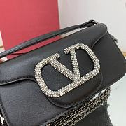 	 KITLIFE VALENTINO LOCÒ SMALL BLACK SHOULDER BAG WITH JEWEL LOGO - 3