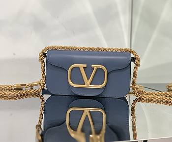 	 KITLIFE VALENTINO LOCÒ SMALL SHOULDER BAG IN ULTRAMARINE CALFSKIN - W20xH11xD5 cm