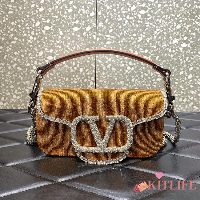 	 KITLIFE LOCÒ EMBROIDERED SMALL ORANGE SHOULDER BAG - W20xH11xD5 cm - 1