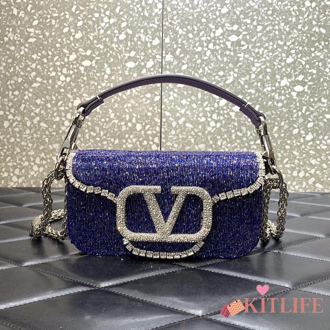 	 KITLIFE LOCÒ EMBROIDERED SMALL LILAC SHOULDER BAG - W20xH11xD5 cm - 1