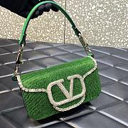 	 KITLIFE LOCÒ EMBROIDERED SMALL GREEN SHOULDER BAG - W20xH11xD5 cm - 4