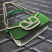 	 KITLIFE LOCÒ EMBROIDERED SMALL GREEN SHOULDER BAG - W20xH11xD5 cm - 2