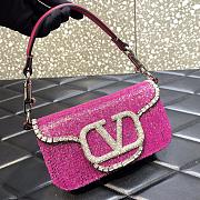 	 KITLIFE LOCÒ EMBROIDERED SMALL PINK SHOULDER BAG - W20xH11xD5 cm - 3