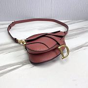 KITLIFE DIOR MINI SADDLE BAG WITH STRAP Red Grained Calfskin - 21 x 18 x 5 cm - 4