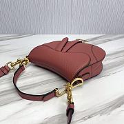 KITLIFE DIOR MINI SADDLE BAG WITH STRAP Red Grained Calfskin - 21 x 18 x 5 cm - 3