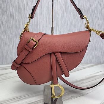 KITLIFE DIOR SADDLE BAG WITH STRAP Latte Grained Calfskin - 25.5 x 20 x 6.5 cm