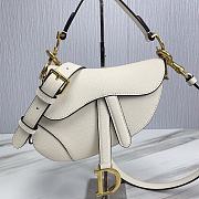 	 KITLIFE DIOR MINI SADDLE BAG WITH STRAP WHITE Grained Calfskin - 21 x 18 x 5 cm - 1