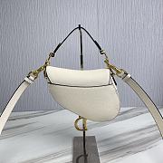 	 KITLIFE DIOR MINI SADDLE BAG WITH STRAP WHITE Grained Calfskin - 21 x 18 x 5 cm - 5