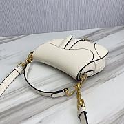 	 KITLIFE DIOR MINI SADDLE BAG WITH STRAP WHITE Grained Calfskin - 21 x 18 x 5 cm - 2