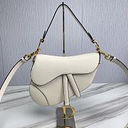 	 KITLIFE DIOR SADDLE BAG WITH STRAP WHITE Grained Calfskin - 25.5 x 20 x 6.5 cm - 3