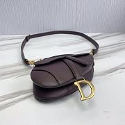 	 KITLIFE DIOR MINI SADDLE BAG WITH STRAP BURGUNDY Grained Calfskin - 21 x 18 x 5 cm - 5