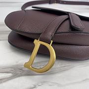 	 KITLIFE DIOR MINI SADDLE BAG WITH STRAP BURGUNDY Grained Calfskin - 21 x 18 x 5 cm - 4