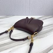 	 KITLIFE DIOR MINI SADDLE BAG WITH STRAP BURGUNDY Grained Calfskin - 21 x 18 x 5 cm - 3