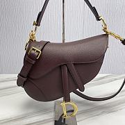 	 KITLIFE DIOR SADDLE BAG WITH STRAP BURGUNDY Grained Calfskin - 25.5 x 20 x 6.5 cm - 1