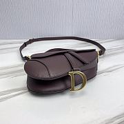 	 KITLIFE DIOR SADDLE BAG WITH STRAP BURGUNDY Grained Calfskin - 25.5 x 20 x 6.5 cm - 5