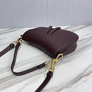 	 KITLIFE DIOR SADDLE BAG WITH STRAP BURGUNDY Grained Calfskin - 25.5 x 20 x 6.5 cm - 4