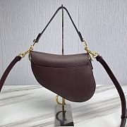 	 KITLIFE DIOR SADDLE BAG WITH STRAP BURGUNDY Grained Calfskin - 25.5 x 20 x 6.5 cm - 3