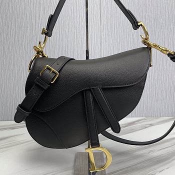 	 KITLIFE DIOR SADDLE BAG WITH STRAP black Grained Calfskin - 25.5 x 20 x 6.5 cm