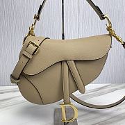 	 KITLIFE DIOR SADDLE BAG WITH STRAP Beige Grained Calfskin - 25.5 x 20 x 6.5 cm - 1