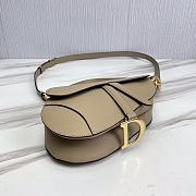 	 KITLIFE DIOR SADDLE BAG WITH STRAP Beige Grained Calfskin - 25.5 x 20 x 6.5 cm - 4