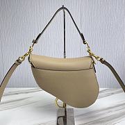 	 KITLIFE DIOR SADDLE BAG WITH STRAP Beige Grained Calfskin - 25.5 x 20 x 6.5 cm - 3